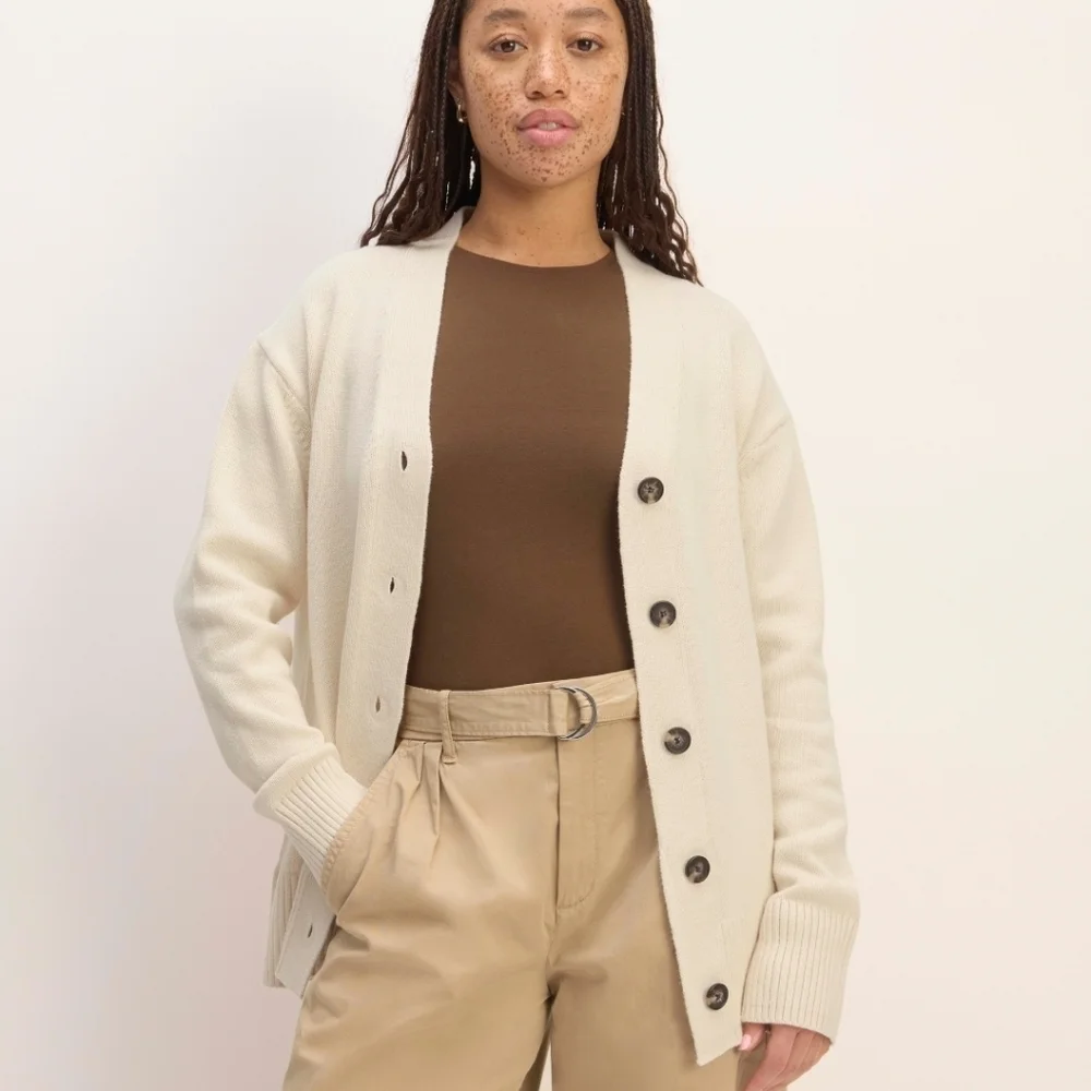 Everlane Organic Cotton Cardigan Nwt - Picture 2 of 13